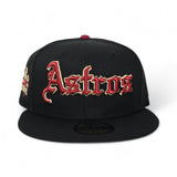 Black Houston Astros Pink Bottom 2022 World Series Side Patch New Era 59Fifty Fitted
