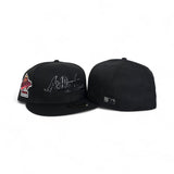 Black Atlanta Braves Gray Bottom 1995 World Series Welcome To The Show Side Patch New Era 59Fifty Fitted