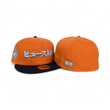 Orange Houston Astros Kanji Light Navy Blue Visor Icy Blue Bottom 2022 World Series Side Patch New Era 59Fifty Fitted