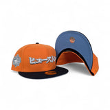 Orange Houston Astros Kanji Light Navy Blue Visor Icy Blue Bottom 2022 World Series Side Patch New Era 59Fifty Fitted