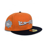 Orange Houston Astros Kanji Light Navy Blue Visor Icy Blue Bottom 2022 World Series Side Patch New Era 59Fifty Fitted