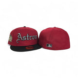Brick Red Houston Astros Black Visor Pink Bottom 2022 World Series Side Patch New Era 59Fifty Fitted