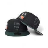 Black San Francisco Giants Dark Green Visor Gray Bottom 2007 All Star Game Side Patch New Era 59Fifty Fitted