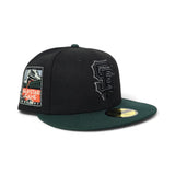 Black San Francisco Giants Dark Green Visor Gray Bottom 2007 All Star Game Side Patch New Era 59Fifty Fitted