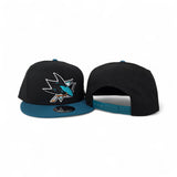 Black San Jose Sharks Teal Visor Gray Bottom New Era 9Fifty Snapback