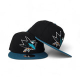Black San Jose Sharks Teal Visor Gray Bottom New Era 9Fifty Snapback