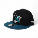 Black San Jose Sharks Teal Visor Gray Bottom New Era 9Fifty Snapback