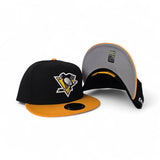 Black Pittsburgh Penguins Yellow Visor Gray Bottom New Era 9Fifty Snapback