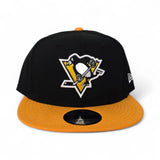 Black Pittsburgh Penguins Yellow Visor Gray Bottom New Era 9Fifty Snapback