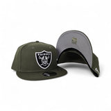 Olive Green Las Vegas Raiders Gray Visor Gray Bottom New Era 9Fifty Snapback
