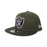 Olive Green Las Vegas Raiders Gray Visor Gray Bottom New Era 9Fifty Snapback