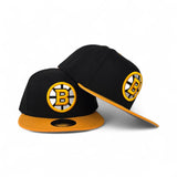 Black Boston Bruins Yellow Visor Gray Bottom New Era 9Fifty Snapback