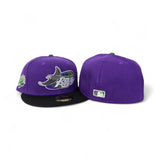 Purple Tampa Bay Rays Black Visor Green Bottom 1998 Inaugural Season Side Patch New Era 59Fifty Fitted