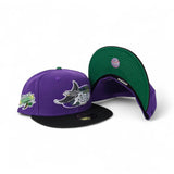 Purple Tampa Bay Rays Black Visor Green Bottom 1998 Inaugural Season Side Patch New Era 59Fifty Fitted