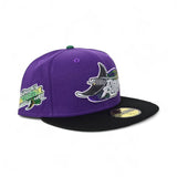 Purple Tampa Bay Rays Black Visor Green Bottom 1998 Inaugural Season Side Patch New Era 59Fifty Fitted