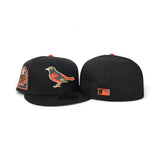 Black Baltimore Orioles Green Bottom 30th Anniversary Side Patch New Era 59Fifty Fitted
