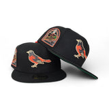 Black Baltimore Orioles Green Bottom 30th Anniversary Side Patch New Era 59Fifty Fitted