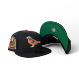 Black Baltimore Orioles Green Bottom 30th Anniversary Side Patch New Era 59Fifty Fitted