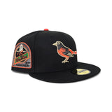 Black Baltimore Orioles Green Bottom 30th Anniversary Side Patch New Era 59Fifty Fitted