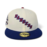 Off White New York Rangers Royal Blue Visor Gray Bottom 1994 All Star Game Madison Square Garden Side Patch New Era 59Fifty Fitted