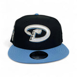 Black Arizona Diamondbacks Sky Blue Visor Gray Bottom 1998 Inaugural Season Side Patch New Era 9Fifty Snapback