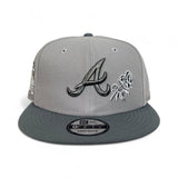 Light Gray Atlanta Braves Rose Dark Gray Visor Gray Bottom 2000 All Star Game Side Patch New Era 9Fifty Snapback