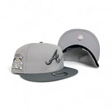 Light Gray Atlanta Braves Rose Dark Gray Visor Gray Bottom 2000 All Star Game Side Patch New Era 9Fifty Snapback
