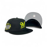 Black Neon Green Milwaukee Brewers Gray Bottom 2002 All Star Game Side Patch New Era 9Fifty Snapback