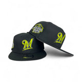 Black Neon Green Milwaukee Brewers Gray Bottom 2002 All Star Game Side Patch New Era 9Fifty Snapback