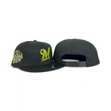Black Neon Green Milwaukee Brewers Gray Bottom 2002 All Star Game Side Patch New Era 9Fifty Snapback