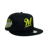 Black Neon Green Milwaukee Brewers Gray Bottom 2002 All Star Game Side Patch New Era 9Fifty Snapback