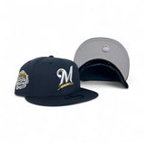 Navy Blue Milwaukee Brewers Gray Bottom 2002 All Star Game Side Patch New Era 9Fifty Snapback