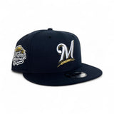 Navy Blue Milwaukee Brewers Gray Bottom 2002 All Star Game Side Patch New Era 9Fifty Snapback