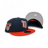 Navy Blue Detroit Tigers Orange Visor Gray Bottom 2000 Tiger Side patch New Era 9Fifty Snapback