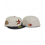 Stone Script Houston Astros Dark Gray Visor Gray Bottom 2005 World Series Side Patch New Era 59Fifty Fitted