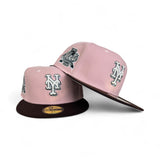 Pink Rogue New York Mets Brown Visor Gray Bottom 40th Anniversary Side Patch New Era 59Fifty Fitted