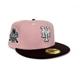 Pink Rogue New York Mets Brown Visor Gray Bottom 40th Anniversary Side Patch New Era 59Fifty Fitted