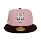 Pink Rogue New York Mets Brown Visor Gray Bottom 40th Anniversary Side Patch New Era 59Fifty Fitted