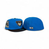 Cardinal Blue Chicago Cubs Brown Visor Icy Blue Bottom Be Alert Foul Balls Side Patch New Era 59Fifty Fitted