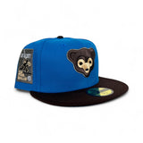 Cardinal Blue Chicago Cubs Brown Visor Icy Blue Bottom Be Alert Foul Balls Side Patch New Era 59Fifty Fitted