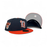 Navy Blue Detroit Tigers Mascot Logo Orange Visor Gray Bottom 2000 All Star Game Side Patch New Era 59Fifty Fitted