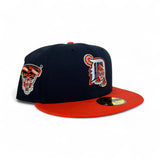 Navy Blue Detroit Tigers Mascot Logo Orange Visor Gray Bottom 2000 All Star Game Side Patch New Era 59Fifty Fitted