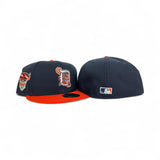 Navy Blue Detroit Tigers Mascot Logo Orange Visor Gray Bottom 2000 All Star Game Side Patch New Era 59Fifty Fitted