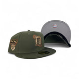 Olive Green Detroit Tigers Gray Bottom 2000 All Star Game Side Patch New Era 59Fifty Fitted