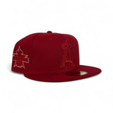 Red on Red Los Angeles Angels Gray Bottom 2010 All Star Game Side Patch New Era 59Fifty Fitted