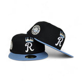 Black Kansas City Royals Sky Blue Visor Gray Bottom Raised Royal Side Patch New Era 59Fifty Fitted
