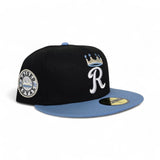 Black Kansas City Royals Sky Blue Visor Gray Bottom Raised Royal Side Patch New Era 59Fifty Fitted