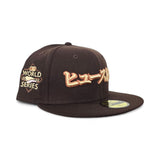Brown Houston Astros Kanji Pink Bottom 2022 World Series Side Patch New Era 59Fifty Fitted