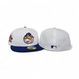 White New York Mets City Connect Logo Royal Blue Visor Gray Bottom 25th Anniversary Side Patch New Era 59Fifty Fitted