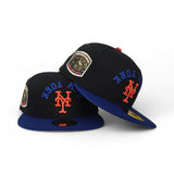 Black New York Mets Royal Blue Visor Gray Bottom 1969 World Series Side Patch New Era 59Fifty Fitted